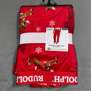 RUDOLPH Women’s Soft Fleece Sleep Pajama Pants with Pockets Size 3X (22-24W)
